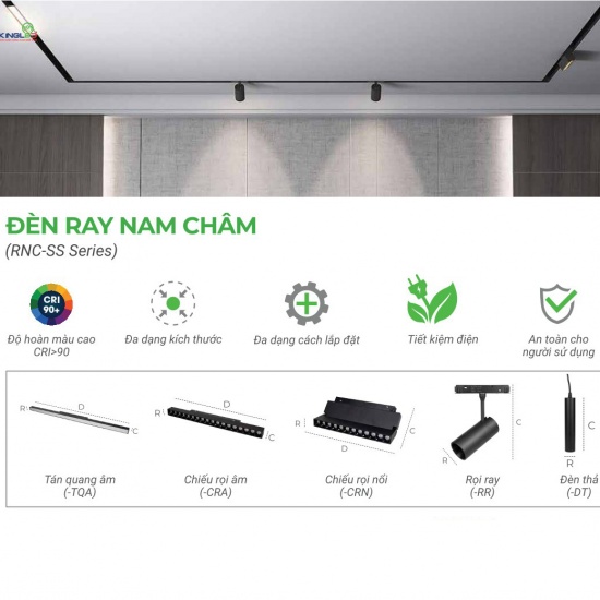 Đèn Ray Âm Nam Châm KingLed