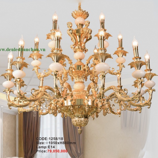 Đèn Chùm Đồng + Đá 1258/18