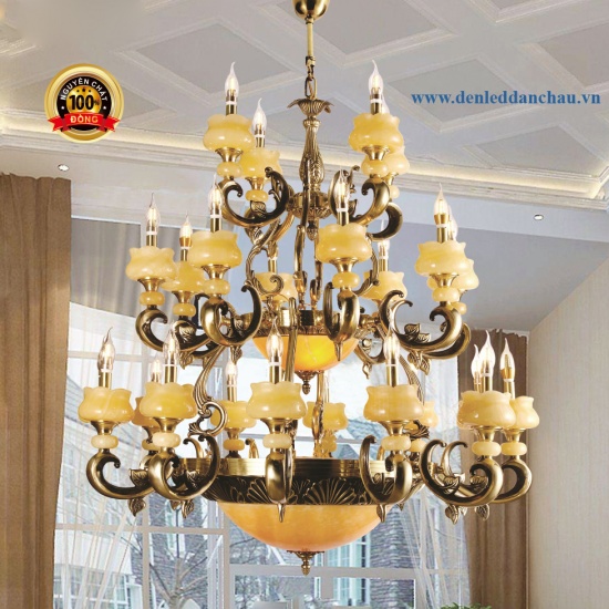 Đèn Chùm Đồng + Đá 1219/24