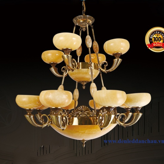 Đèn Chùm Đồng + Đá DD1171/12