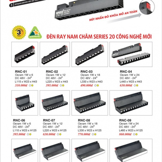 ĐÈN RAY NAM CHÂM EUROTO 1