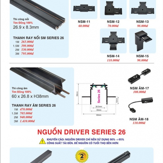 RAY NAM CHÂM SIÊU MỎNG SERIES 26