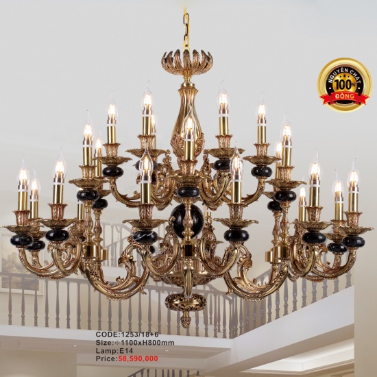 Đèn Chùm Đồng 1253/18+6