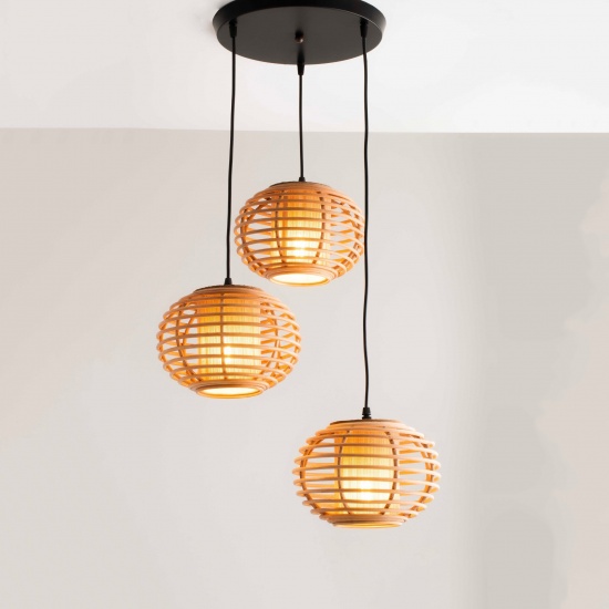 Đèn Thả Mây Tre Hình Tròn 96024