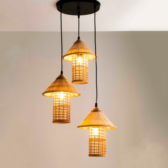 Đèn Thả Mây Tre Hình Chóp Nón 96023